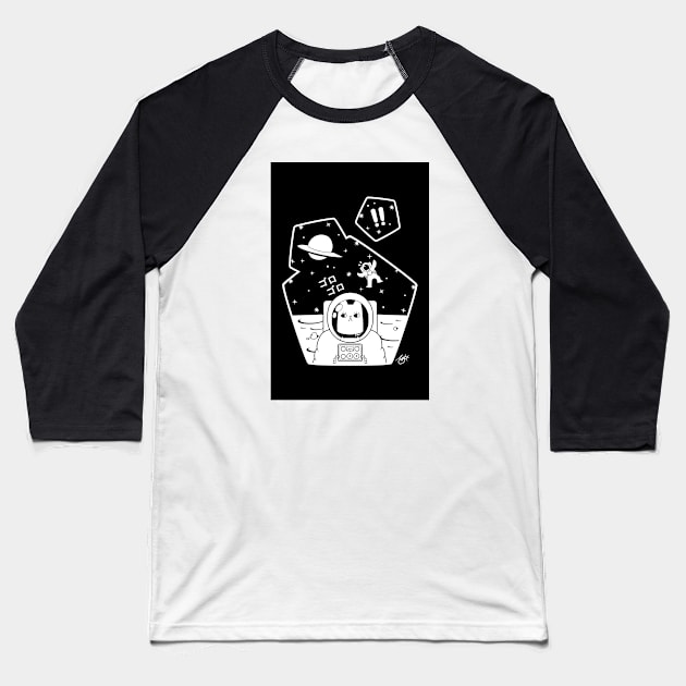 (Greeting Card) Christobelle Purrlumbus- Oblivious Explorer of Space Baseball T-Shirt by knitetgantt